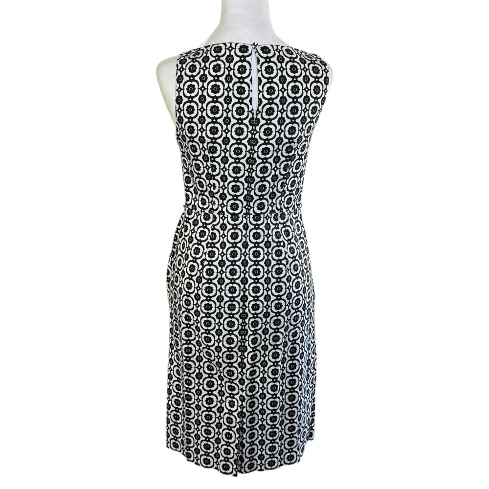 Nine West Black & White Geometric Sheath Dress Sleeveless - Picture 4 of 12